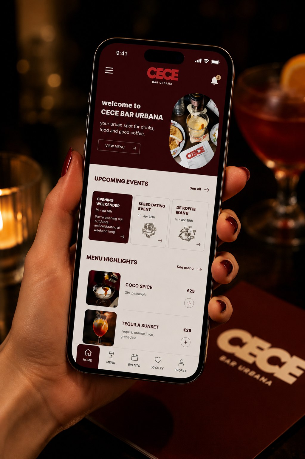 Mobiele ontwerpen voor Cece Bar Urbana